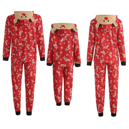 

Meihuida Christmas Pajamas for Family Family Christmas Pajamas Matching Set Hooded Zip Up Warm PJs