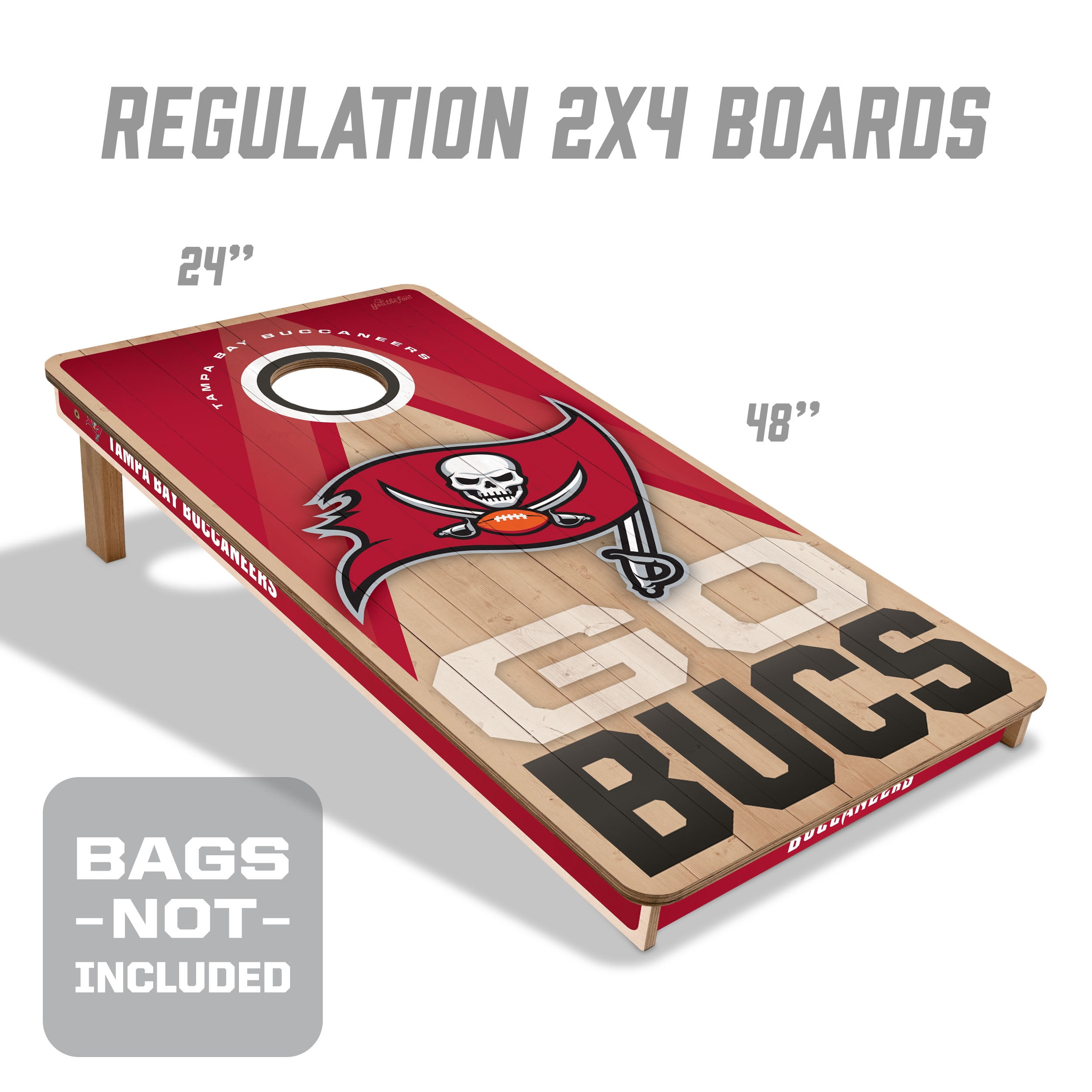 YouTheFan NFL Tampa Bay Buccaneers 2x4 Slogan Series Cornhole NO BAGS