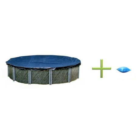 - Swimline 18' Round Winter Swimming Pool Cover + 4'x4' Winterizing Air Pillow