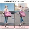 thumbnail image 5 of Lightpink Daisy Flower Purple Blooms Pattern Travel Tote Bags for Women Carry On,Large Weekender Bags for Women Travel,Multi Functional Duffle Bag for Work,Shopping,Sports, 5 of 5