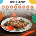 thumbnail image 6 of Crown Display 150-Piece Orange Silverware - Orange Disposable Plastic Cutlery Combo Set, 6 of 7