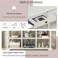 thumbnail image 3 of Ktaxon Wooden 3-Shelf Console Table, Sofa Table, Kitchen Buffet Sideboard with 3-Drawers for Entryway, Living Room, Bedroom, Home, Antique White, 3 of 11