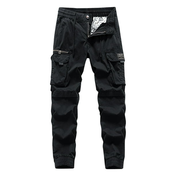 Pantalones largos de hombre para tiempo libre, de moda, para exteriores, de tubo recto, con múltiples bolsillos, para trabajo, elásticos