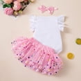 thumbnail image 5 of FYDUU Toddler Baby Girl Clothes Infant Baby Girls First Birthday Outfit Sleeveless Romper With Glitter Tutu Skirt Photo Shoot Party Dress 6-9 Months, 5 of 5