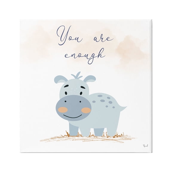 Stupell Industries You Are Enough Inspirational Animals & Insects Painting Gallery Wrapped Canvas Art Print Wall Art, 17 x 17