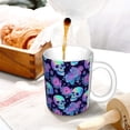 thumbnail image 3 of Yiaed starry sky Skull flower Print Ceramics Coffee,Large Handle Design,Extra Large Tea and Coffee Cup for Office and Home Mugs, 3 of 6