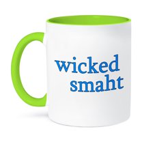 3dRose, Wicked Smaht. Blue., 11oz Two-Tone Green Mug