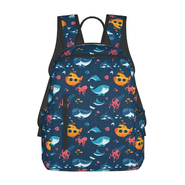 Balery Ocean Floor Animals Mochila ligera para hombre y mujer: duradera e impermeable, ideal para la escuela, el trabajo, viajes y uso diario.