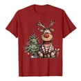 thumbnail image 6 of larppty Reindeer Shirt for Women Christmas Graphic Tees Family Party Casual Short Sleeve Xmas Shirt (Red, 3XL), 6 of 6