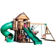Backyard Discovery Cedar Cove Cedar Wood Swing Set, Slides, Clubhouse, Rock Wall, Grill