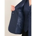 thumbnail image 5 of INSPIRE CHIC Striped Blazer for Women's Notched Lapel One Button Long Sleeve Work Office Suit Jackets M Dark Blue, 5 of 6