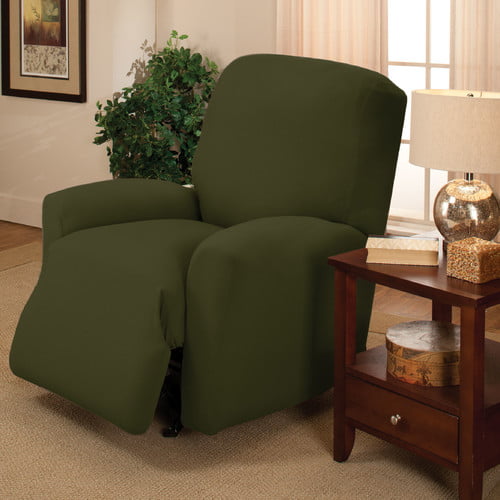 VISIT OUR  STORE JERSEY RECLINER COVER--LAZY BOY--FOREST GREEN--"STRETCHES" 