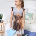 thumbnail image 4 of Fotbe Cow Vestido de Dormir para Niñas de 3 a 10 Años, Mangas Cortas, Estilo Princesa, Pijama Camisón con Mangas Voladas-Large, 4 of 6
