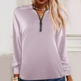 thumbnail image 2 of Long Sleeve Tshirts For Women Pullover Lapel Zipper Leg Pattern Sweater, 2 of 4