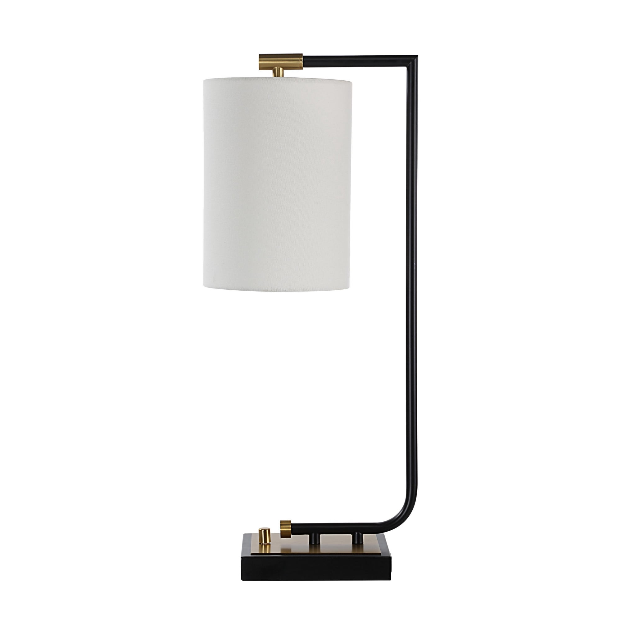 Signature Home Collection USB Powered Table Lamp with Drum Shade - 28" - Matte Black