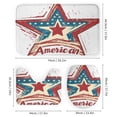 thumbnail image 3 of 4 Piece Shower Curtain Sets American Flag Star Design Bathroom Sets with Curtain Rug Toilet Cover And U Shaped Mat Independence Day Patriotic Bathroom Accessories Set Decor with 12 Hooks, 3 of 8