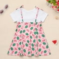 thumbnail image 3 of IWEMEK Little Girls Dresse Short Sleeve Bowknot Summer Mini Sundress Watermelon Checkered Printed Outfits 2025, 3 of 7