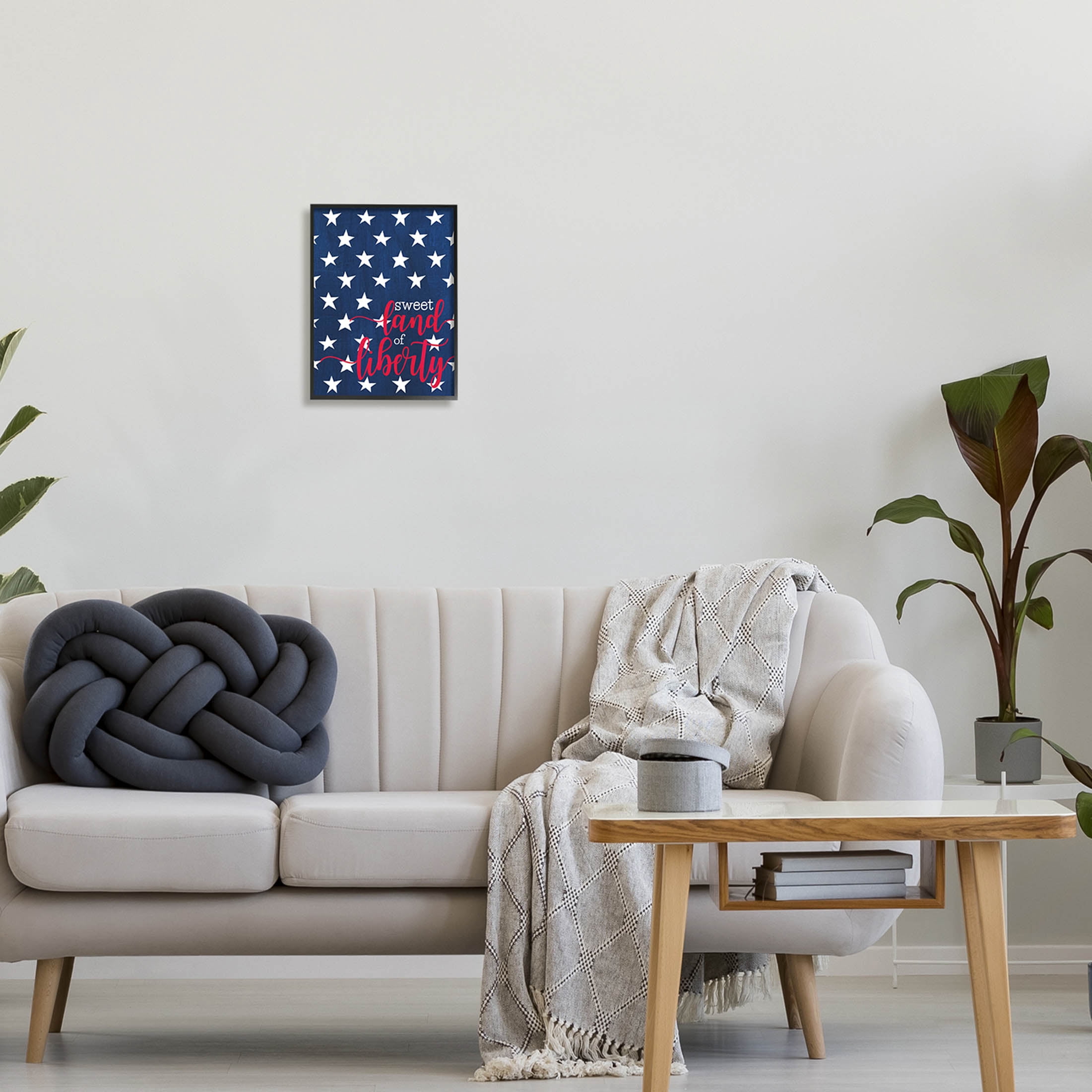 Stupell Industries Sweet Land Of Liberty Americana Graphic Art Black Framed Art Print Wall Art, Design by Alli Rogosich