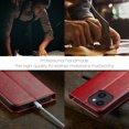 thumbnail image 5 of Wallet Case For iPhone 15 Plus, Case Wallet-High Quality Leather Magnetic Closure Case-RFID Blocking Card Holders-Shockproof TPU Shell Folio Cover Women Men For iPhone 15 Plus, Red, 5 of 7