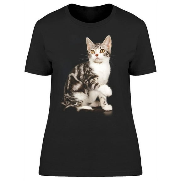 A Shorthair Kitten: Raising Paw T-Shirt Women -Image by Shutterstock, Female 3X-Large