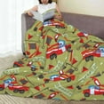 thumbnail image 6 of Zufioo Cartoon Fire Truck Fleece Blanket Queen Size,Plush Bed Blanket,Ultra Soft Throw Blanket,Plush Fuzzy Cozy Blanket Perfect for Bed,Couch-40"x30", 6 of 7