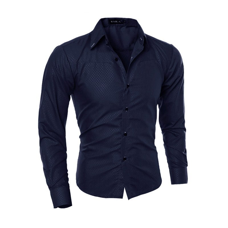 Vska Mens Stitch Relaxed-Fit Oversize Long-Sleeved Dress Shirt Vska Mens Stitch Relaxed-Fit Oversize Long-Sleeved Dress Shirt