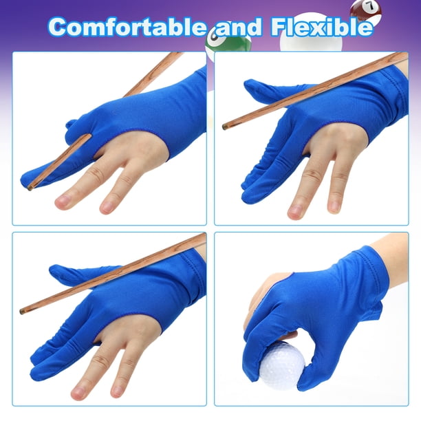Gant Billard Professionnel 3 Doigts – Respirant, Antidérapant, Élastique – Convient Main Gauche Et Droite
