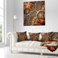 thumbnail image 3 of Designart Orange Brown Digital Art Fractal Flower - Floral Throw Pillow - 16x16, 3 of 5