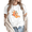 White-1, variant on Women Casual Orange Green Citrus Graphic Tees Cotton Crew Neck Printed T Shirt Tops White S-5XL