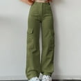thumbnail image 2 of Fgnfyis Women Wear Waist Three Pocket Trousers Cargo Pants Casual Pants Tailored Fit Womens Cargo Pants Green S, 2 of 9