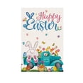 thumbnail image 2 of AZXY Happy Easter Garden Flag 12x18 Inch, Double-Sided Linen Bunny in Blue Truck with Easter Eggs Tulip Print Outdoor Yard Flag for Front Yard Porch Spring Holiday Decorations, 2 of 6