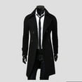 thumbnail image 2 of MSJUHEG Mens Jacket Mens Winter Coats Round Neckline Long Sleeve Winter Men Slim Stylish Trench Coat Double Breasted Long Jacket Trenchcoat Women'S Black 3Xl, 2 of 9