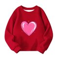 thumbnail image 4 of NAISIBABY Boys Girls Valentine's Day Sweatshirt, Fleece Lined Long Sleeve Crewneck Casual Fashion Pullover Tops Red 5T, 4 of 5