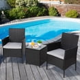 thumbnail image 2 of Walsunny 3 Pieces Outdoor Rattan Wicker Patio Furniture Set PE Chairs and Table Set, 2 of 7