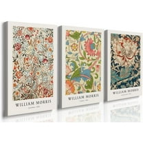 Hieng William Morris Animal Wall Art Set of 3 Fox Rabbit Owl Canvas Posters Prints Forest Wild Animal Pictures Paintings Gothic Botanical Floral Wall Decor for Bedroom Dark Academia Decor Unframed