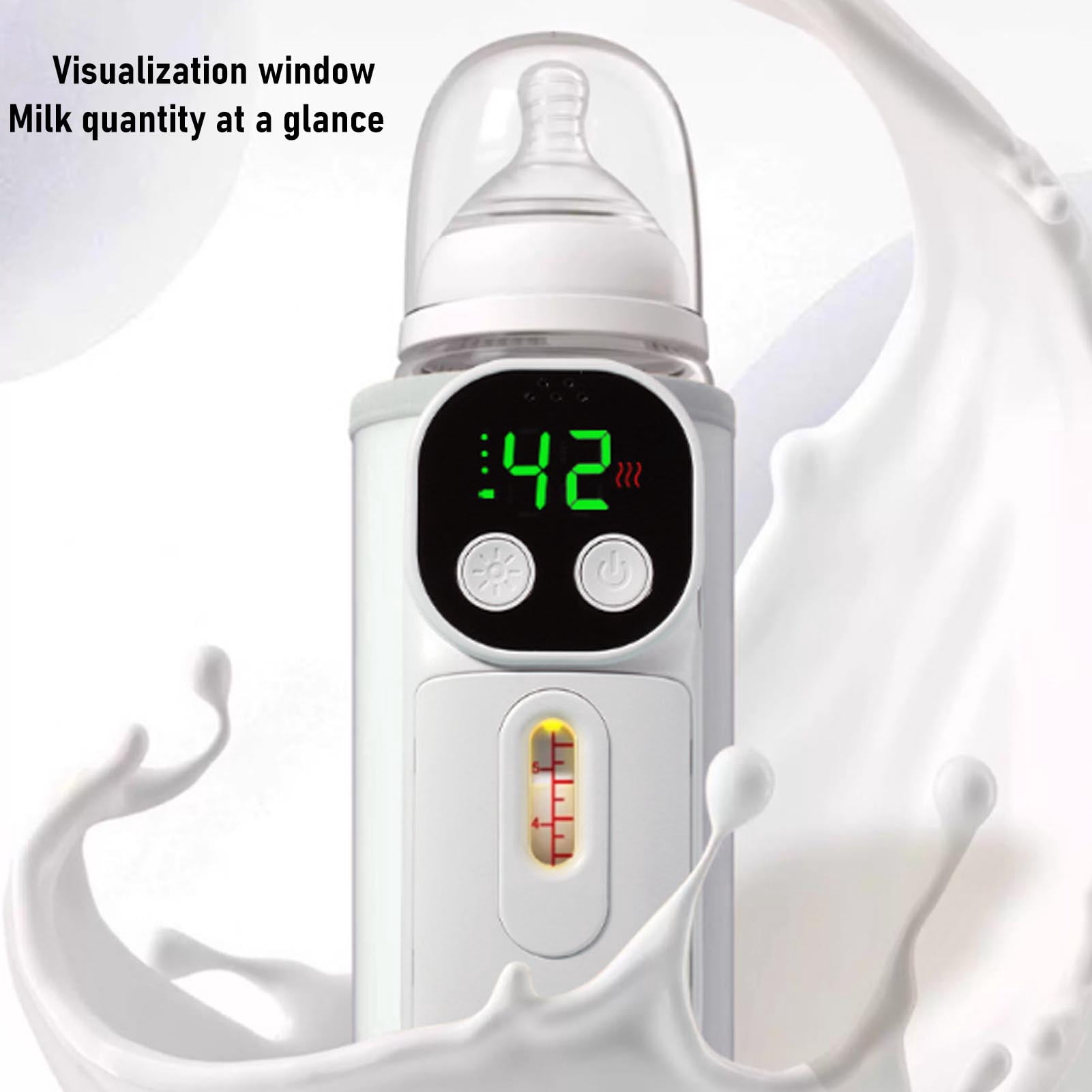 YAHHU Portable Baby Bottle Warmer 18W Cordless Milk Heater with 10000mAh Battery, Constant Temperature USB Insulation Cover for Travel and Outdoor (5.9 inches / 15 cm)