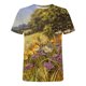thumbnail image 4 of Blusa superior de camiseta de manga corta con estampado digital de cuello redondo casual de moda para mujer Pompotops hkajfhjk469854, 4 of 5
