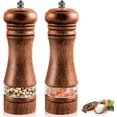 thumbnail image 1 of Juego de molinillos de sal y pimienta, molinillo de pimienta de madera premium con molinillos de especias, molinillo de sal manual con molinillo de cerámica ajustable, fácil de llenar y recargable (2 Namotu ZH-392-2, 1 of 6