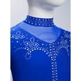 thumbnail image 6 of iiniim Kids Girls Tassels Sparkly Rhinestones Latin Dance Leotard Jazz Stage Performance Fringe Bodysuit Blue 16, 6 of 7
