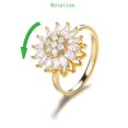 thumbnail image 1 of Collar giratorio Super Flash Sunflower con microincrustaciones de circonio y diseño de nicho con transferencia de tono agitado, 1 of 6