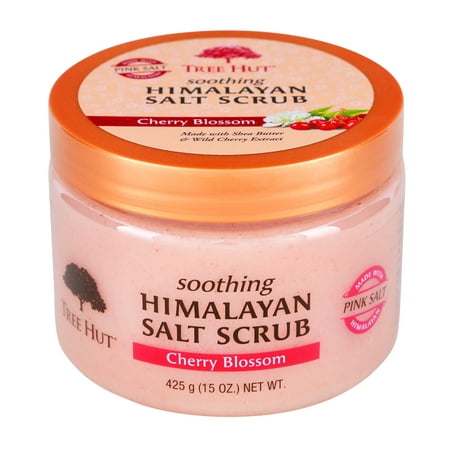 Tree Hut Soothing Himalayan Salt Scrub Cherry Blossom, 15oz, Ultra Hydrating and Exfoliating Scrub for Nourishing Essential Body