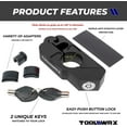 ToolWRX Motorcycle Handlebar Lock Grip Heavy Duty AntiTheft Locking