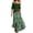 Green#two piece set for women#3, variant on 3 Piece Sets for Women Skirt Set Off the Shoulder Tops and Striped Flowy Maxi Skirts with Belt Boho Lounge Vacation Outfits Hot Pink L