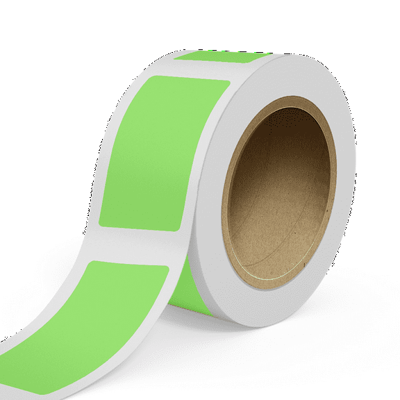 JAM Paper Standard Label Rolls, Rectangle, 2 x 4, Neon Green, 125 Labels/Roll