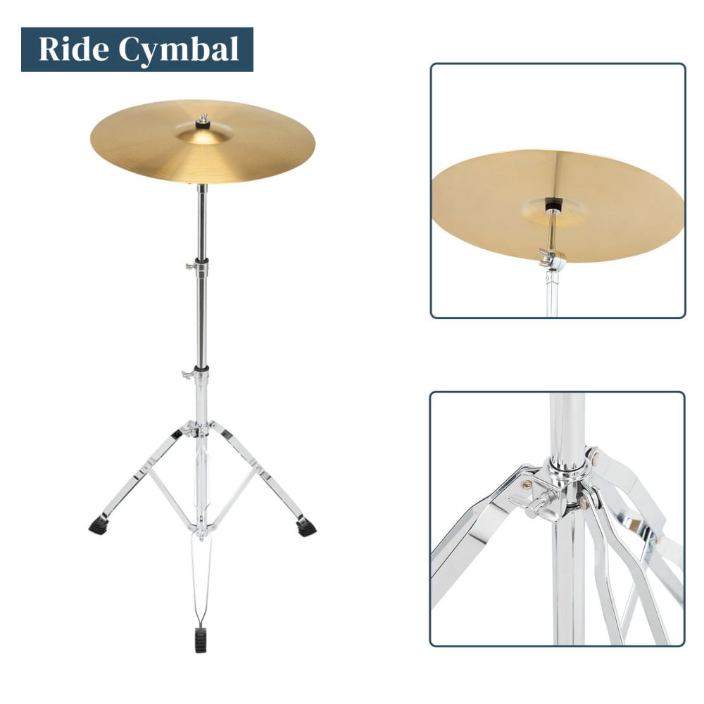 5-Piece Adult Drum Set, 22 Inch Full-Size Drums Kit with Cymbal Stands, Hi-Hat Stand, Sticks, Drum Pedal, Stool & Floor Tom for Beginner Teens Student (Blue)