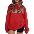 thumbnail image 2 of YOIAVAIOY Women Love Graphic Sweatshirt Long Sleeve Crew Neck Pullover Casual Print Valentine's Day Sweatshirts Red M, 2 of 5