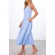 thumbnail image 2 of Vestido midi MEROKEETY para mujer 2025, verano, sin mangas, azul claro, 2 of 9