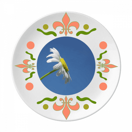 

White Beautiful Sunflower Blue Sky Flower Ceramics Plate Tableware Dinner Dish