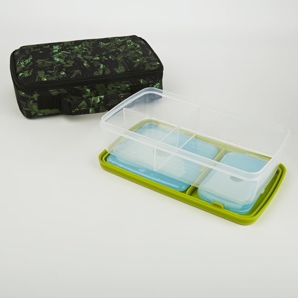 Bento Box Lunch Set with Insulated Carry Bag (Green Jungle) 841KFF562