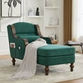 thumbnail image 2 of CQSXDA Oversized Chaise Lounge Indoor Fabric Single Sofa Bed Wide Seat Upholstered Lazy Sleeper Chair Set, 2 of 14